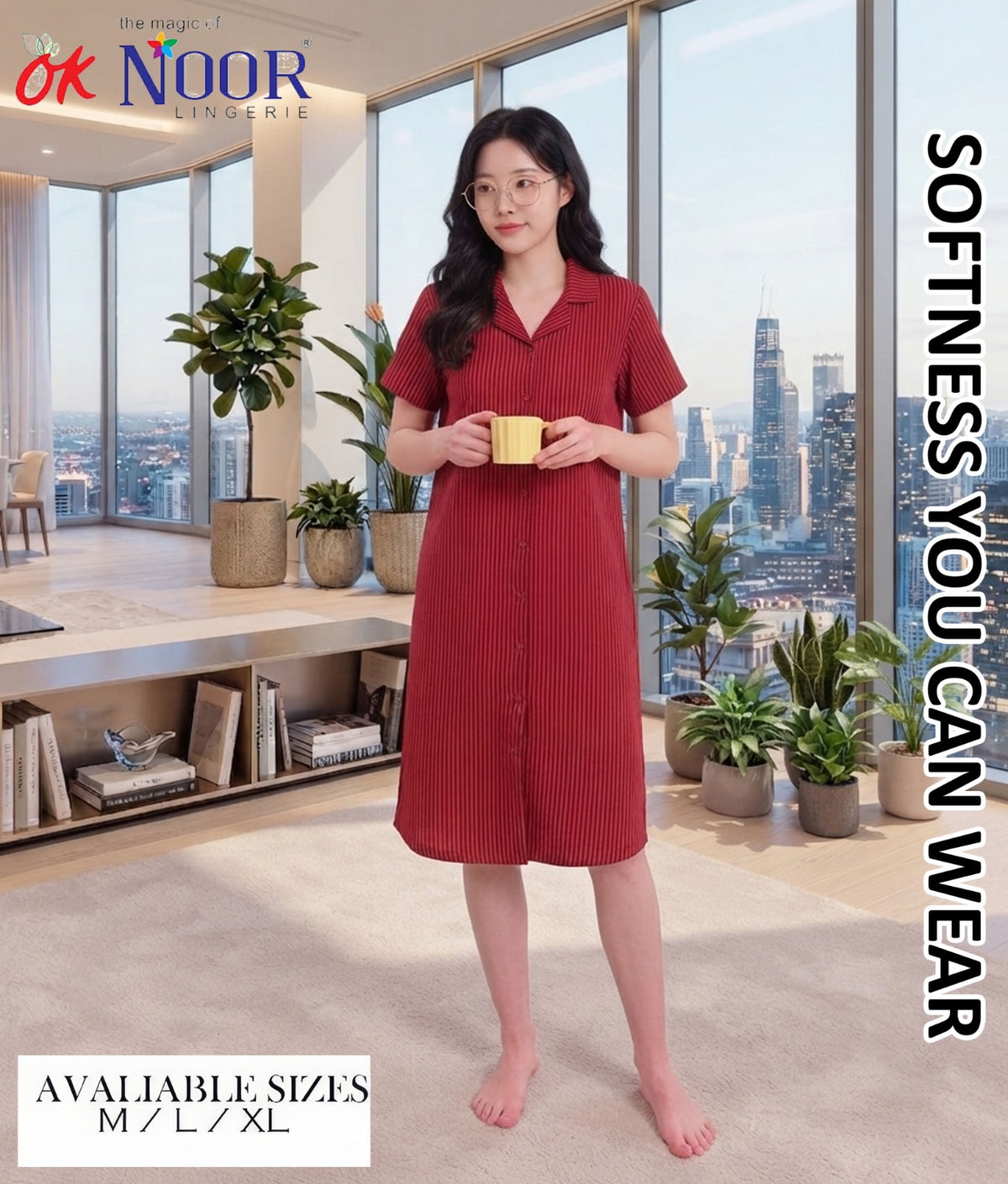 Women's Maroon Short Night Suit