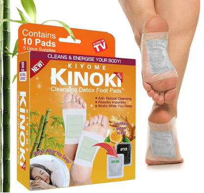 Kinoki Ginger Foot Pads (10 Pcs) | Herbal Overnight Foot Care Patches with Ginger | Relaxation & Comfort