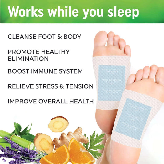 Blueberry Kinoki Bamboo Foot Patches (10 Pcs) | Herbal Overnight Foot Care & Relaxation Patches