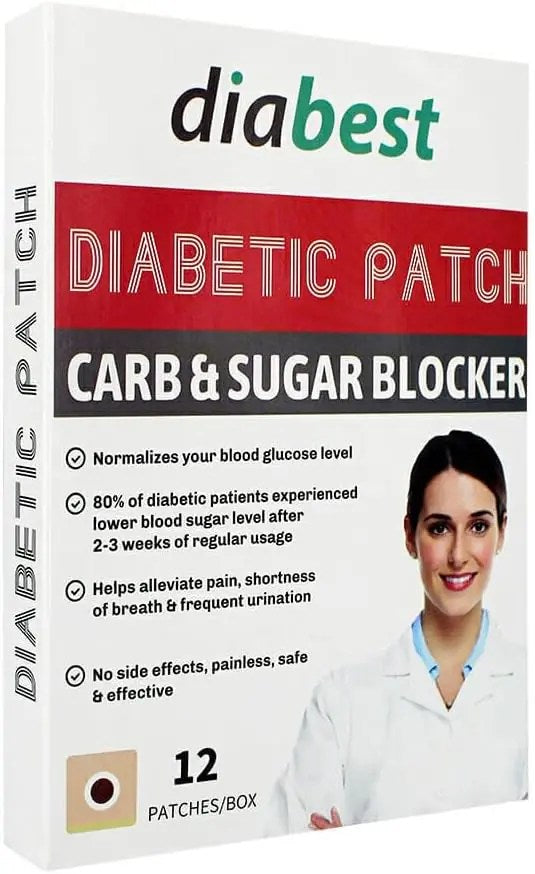 Diabest Diabetic Patch Carb & Sugar Blocker (12 Patches) | Herbal Wellness Support Patch