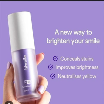 Hismile V34 Purple Colour Corrector Serum (30ml) | Teeth Brightening & Colour Correcting Whitening Serum