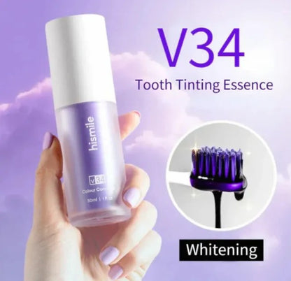 Hismile V34 Purple Colour Corrector Serum (30ml) | Teeth Brightening & Colour Correcting Whitening Serum