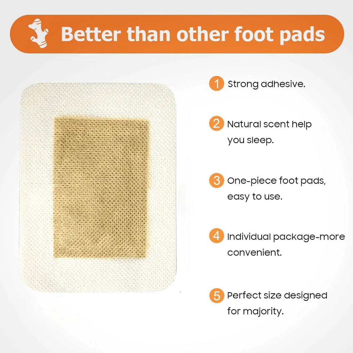 Kinoki Ginger Foot Pads (10 Pcs) | Herbal Overnight Foot Care Patches with Ginger | Relaxation & Comfort