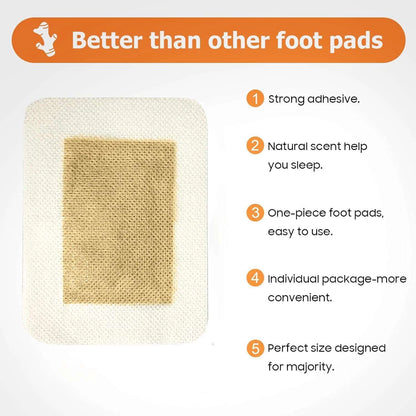 Kinoki Ginger Foot Pads (10 Pcs) | Herbal Overnight Foot Care Patches with Ginger | Relaxation & Comfort