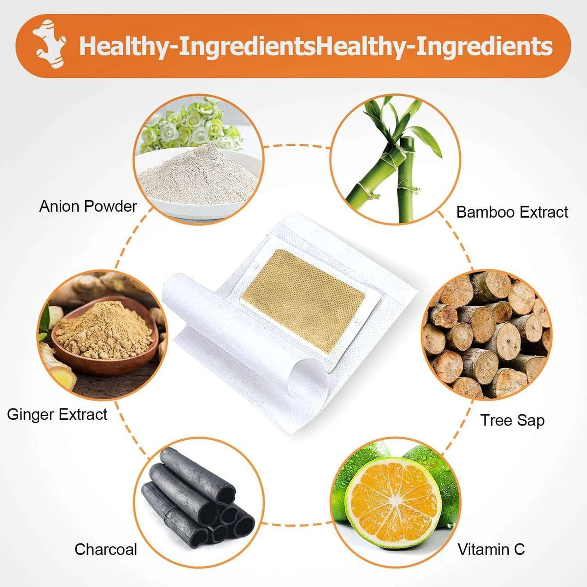 Kinoki Ginger Foot Pads (10 Pcs) | Herbal Overnight Foot Care Patches with Ginger | Relaxation & Comfort