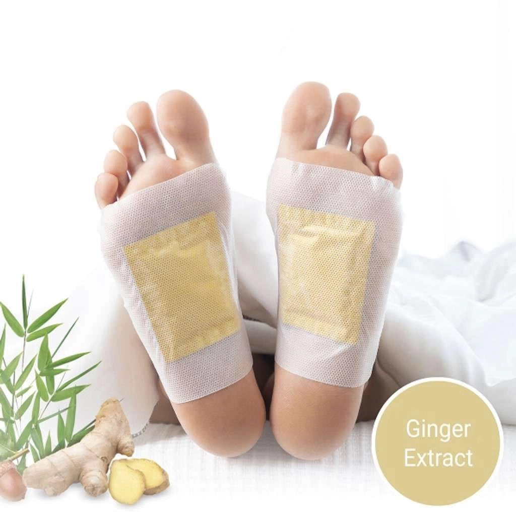Kinoki Ginger Foot Pads (10 Pcs) | Herbal Overnight Foot Care Patches with Ginger | Relaxation & Comfort