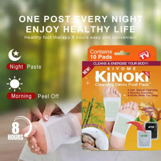 Kinoki Ginger Foot Pads (10 Pcs) | Herbal Overnight Foot Care Patches with Ginger | Relaxation & Comfort