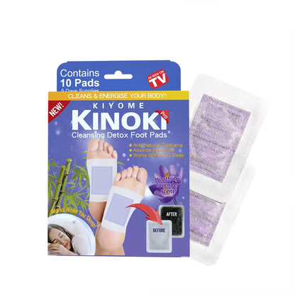 Kinoki Lavender Foot Pads (10 Pcs) | Bamboo Vinegar Herbal Overnight Foot Care & Relaxation Patches