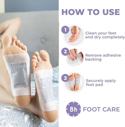 Kinoki Lavender Foot Pads (10 Pcs) | Bamboo Vinegar Herbal Overnight Foot Care & Relaxation Patches