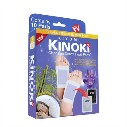 Kinoki Lavender Foot Pads (10 Pcs) | Bamboo Vinegar Herbal Overnight Foot Care & Relaxation Patches
