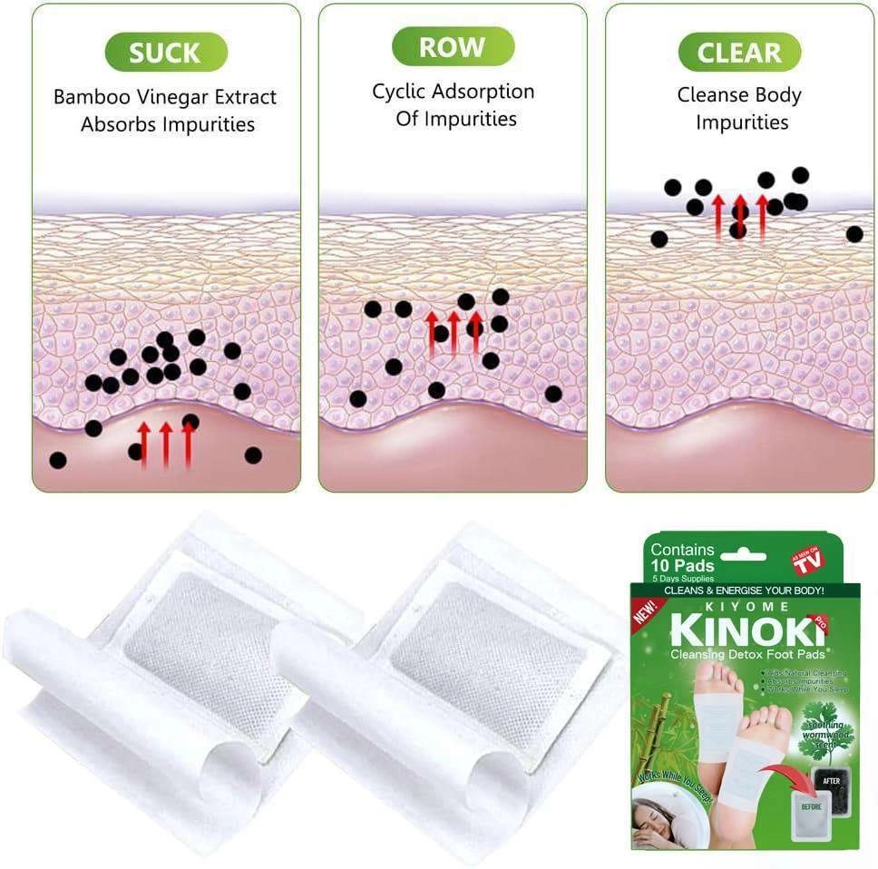 Kinoki Wormwood Foot Pads (10 Pcs) | Herbal Deep Cleansing Overnight Foot Care Patches