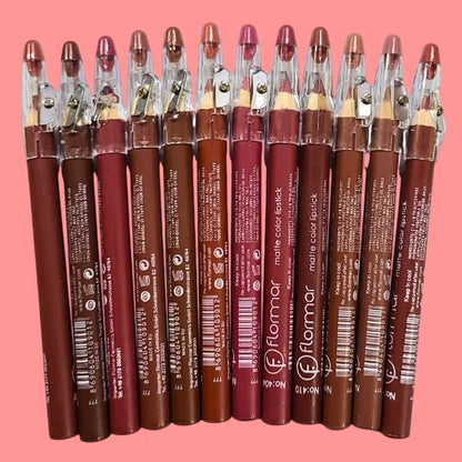 Flormar 12 pcs Matte Color Lip Pencil Set
