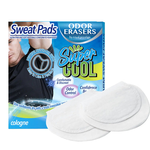 Odor Erasers Cologne Scented Underarm Sweat Pads for Men | Sweat & Odor Protection (12 Pads Set)