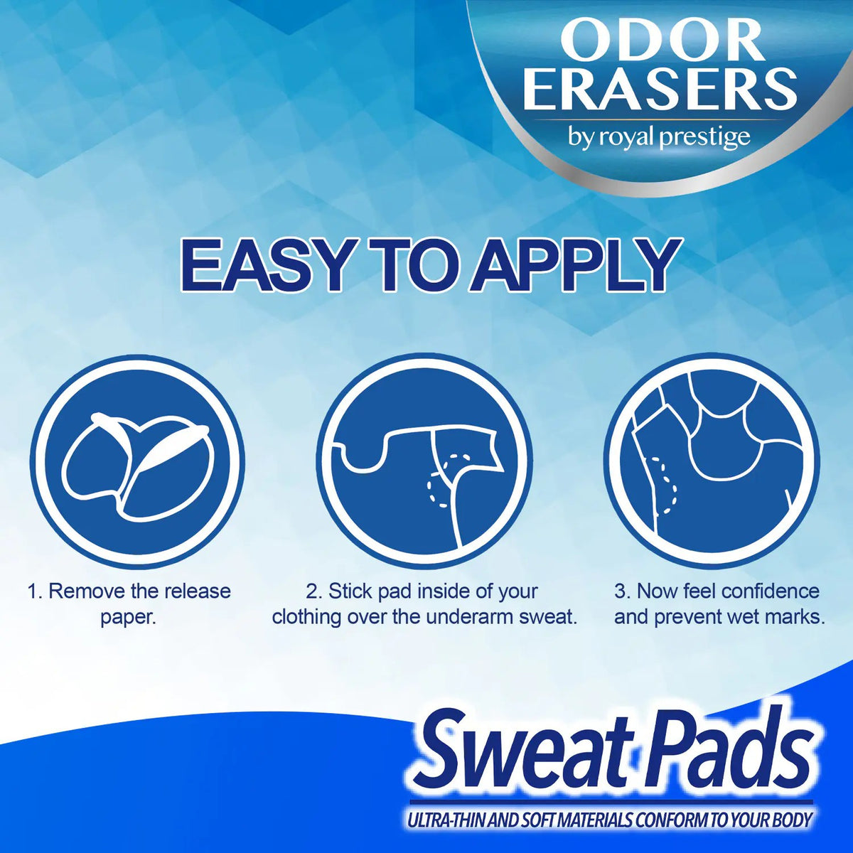 Odor Erasers Cologne Scented Underarm Sweat Pads for Men | Sweat & Odor Protection (12 Pads Set)