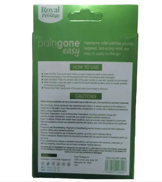 Royal Prestige Cooling Headache Relief Patch (10 Pcs) | Herbal Cooling Comfort Patch for Head & Forehead