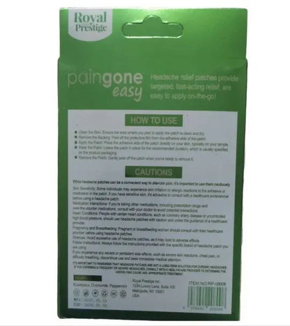 Royal Prestige Cooling Headache Relief Patch (10 Pcs) | Herbal Cooling Comfort Patch for Head & Forehead