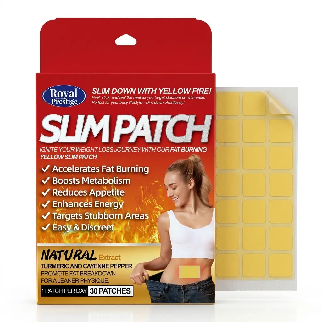Royal Prestige Yellow Slim Patch 30 Pcs | Turmeric & Cayenne Herbal Wellness Body Patches