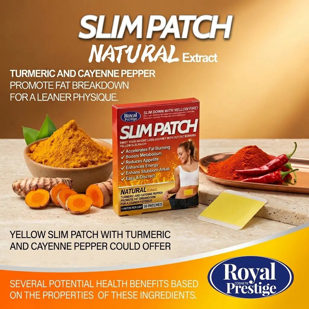 Royal Prestige Yellow Slim Patch 30 Pcs | Turmeric & Cayenne Herbal Wellness Body Patches