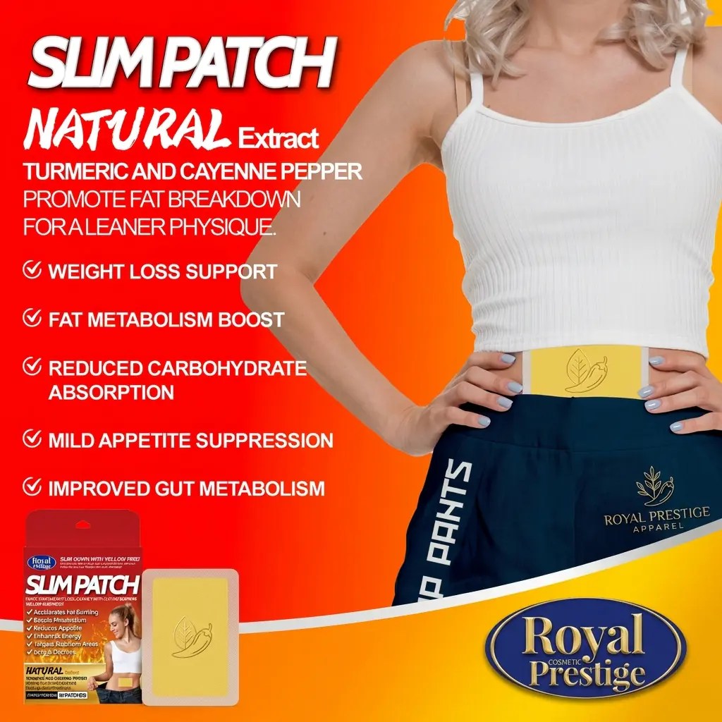 Royal Prestige Yellow Slim Patch 30 Pcs | Turmeric & Cayenne Herbal Wellness Body Patches
