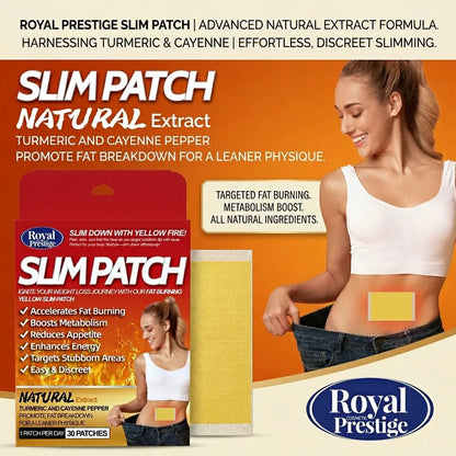 Royal Prestige Yellow Slim Patch 30 Pcs | Turmeric & Cayenne Herbal Wellness Body Patches