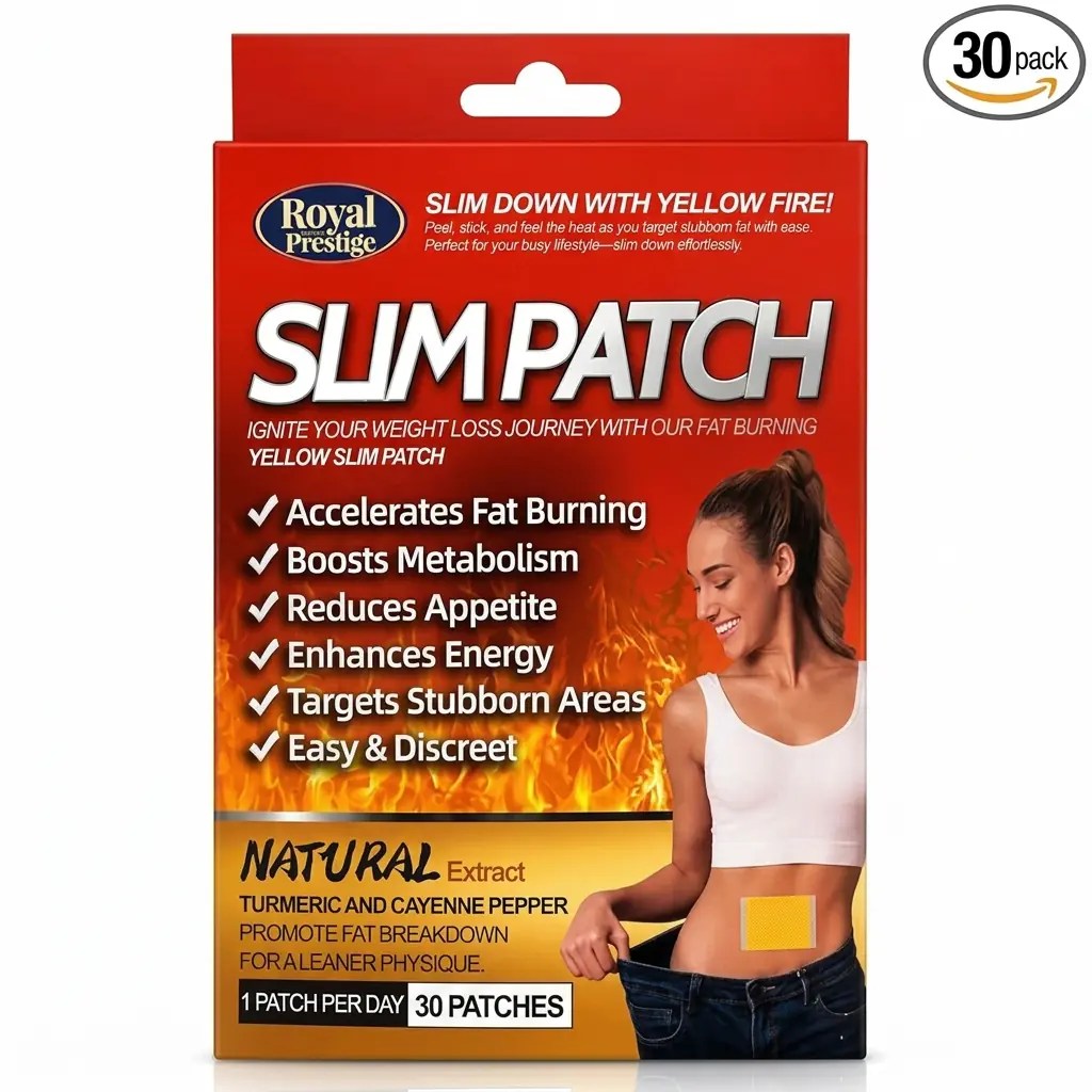 Royal Prestige Yellow Slim Patch 10 Pcs | Turmeric & Cayenne Herbal Wellness Body Patches