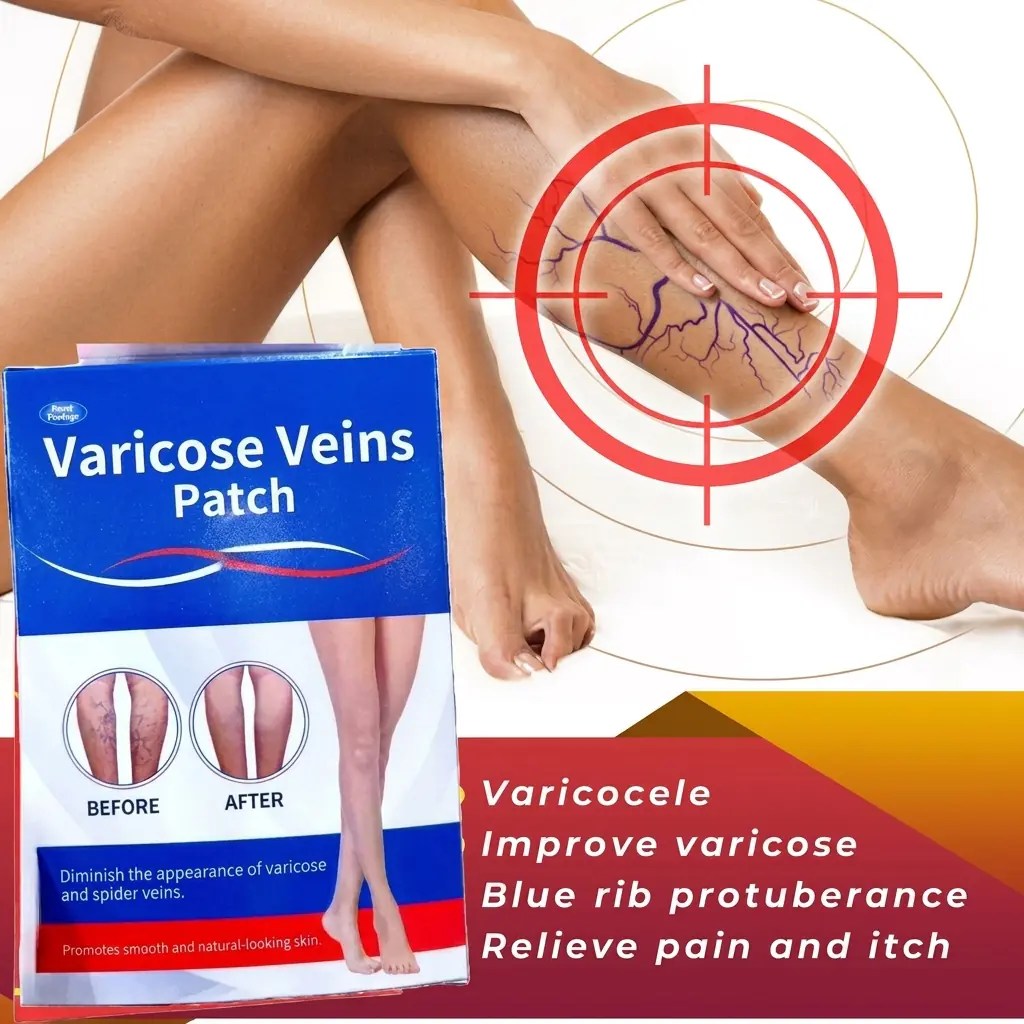 Varicose Vein Care Patch (8 Boxes) – Herbal Leg Support Patch for Circulation & Vein Comfort