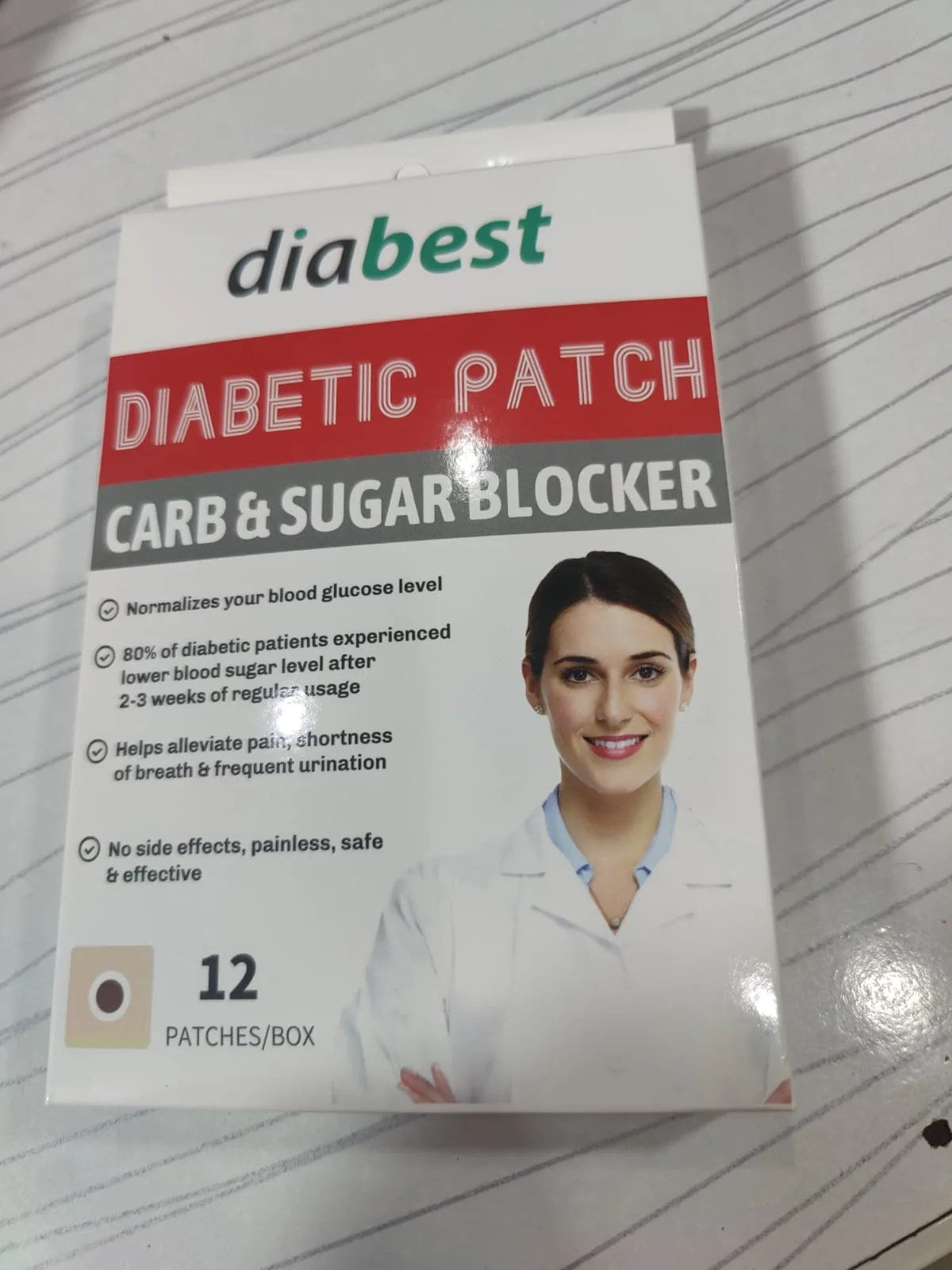 Diabest Diabetic Patch Carb & Sugar Blocker (12 Patches) | Herbal Wellness Support Patch