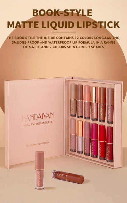 12Pcs/Box Matte Liquid Lipstick