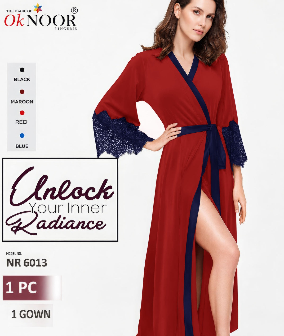 Nr 6013 1 Piece Red Nightgown