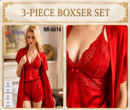 Nr 6014 3 Piece Red Boxer Set