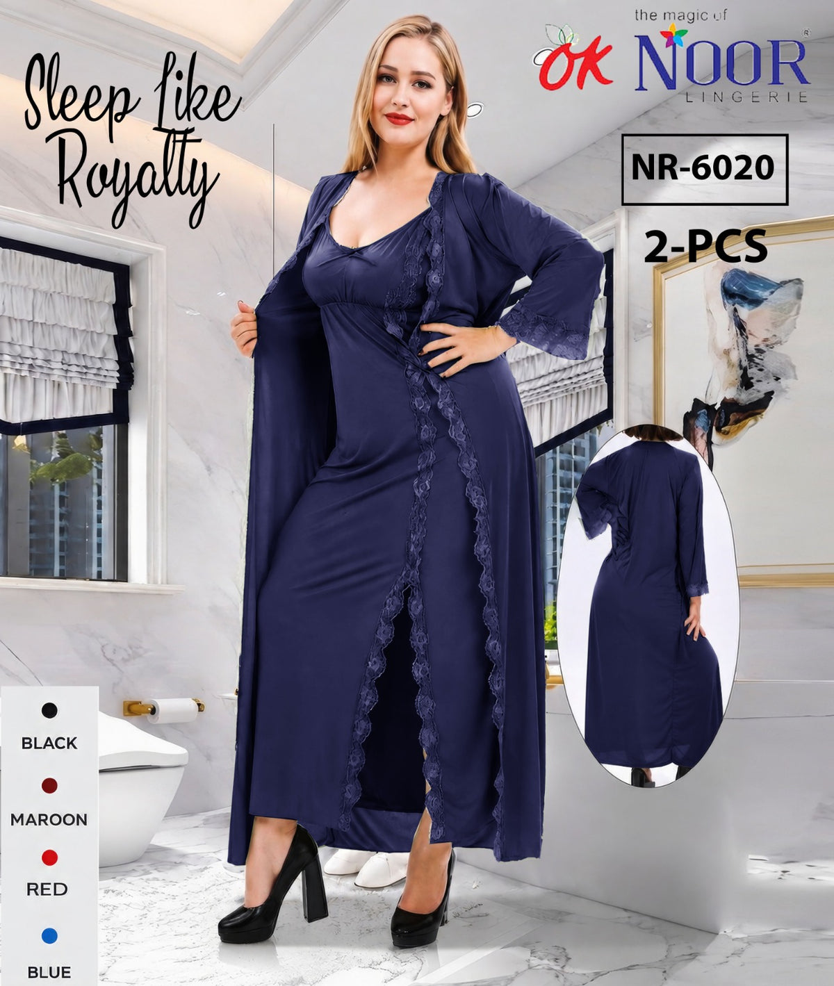 Nr 6020 2 Piece Blue Night Suit