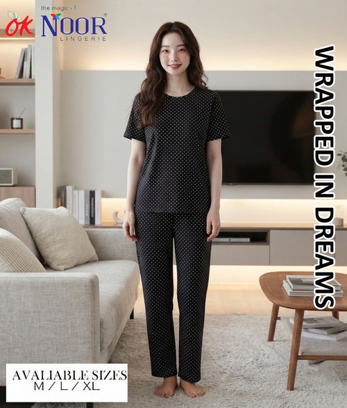 Women's Black 2 Piece Pajama Set