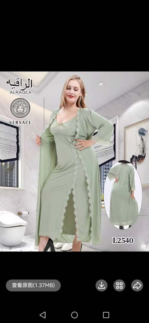Women's Green 2 Piece Night Suit