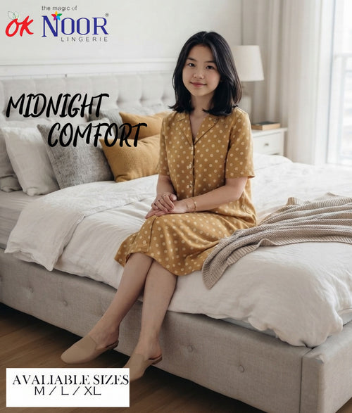 Women's Mustard Printed Short Night Suit