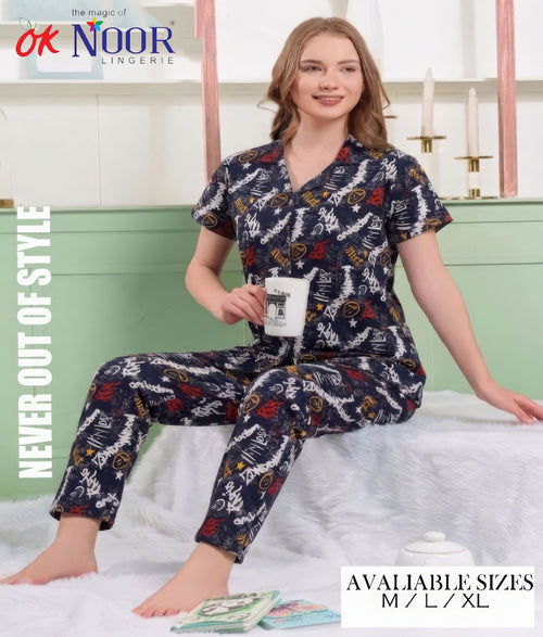 Women's Navy Floral 2 Piece Pajama Set